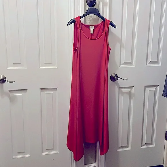 chicos midi dress Travelers XL Abstract Print A-line Dress. Purple and Black Machine wash cold Chicos NWT $159 Midi Dress